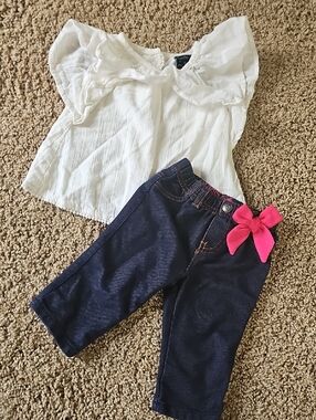 Guess Baby Indigo Denim Jeans Paired With White Top